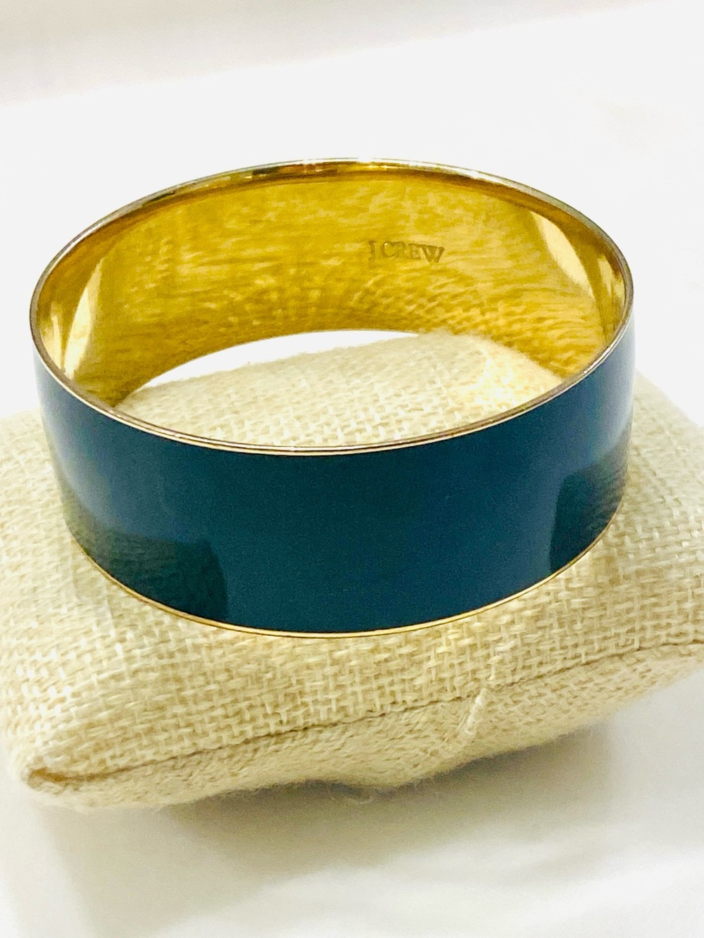 J. Crew Gold-Tone Bangle with Black Enamel